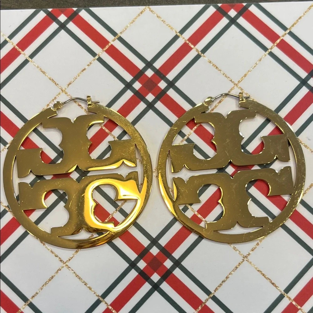 Tory Burch Icon Hoop Earrings - Picture 2 of 4